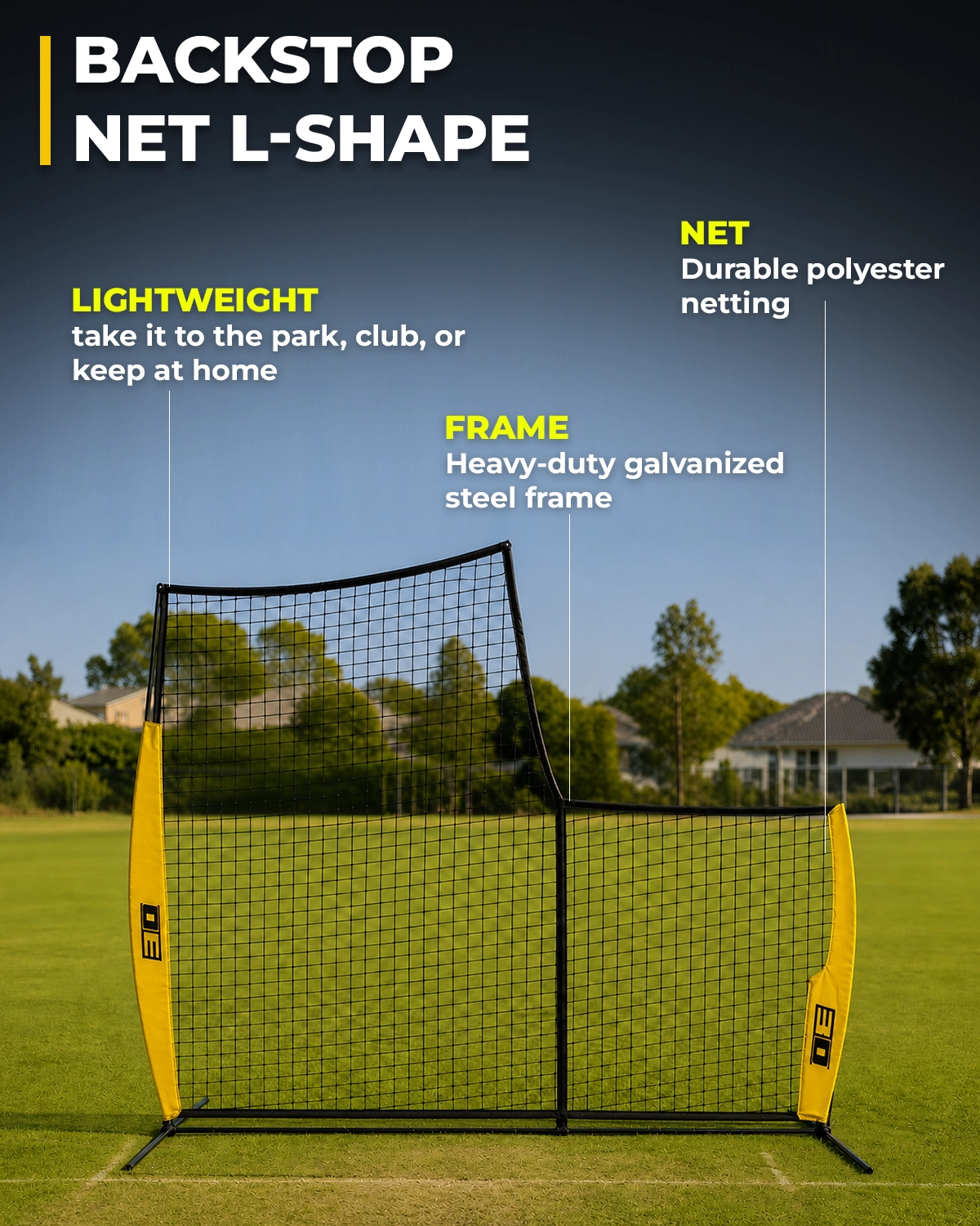 3D L-Shaped Cricket Net