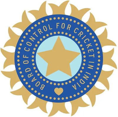 Logo of the Board of Control for Cricket in India with a blue circle and gold star on a white background.