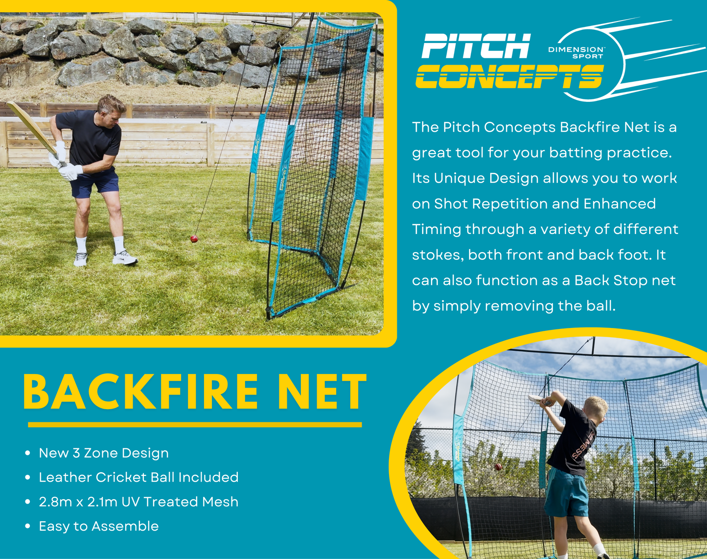 Dimension Backfire Home Cricket Practice Net