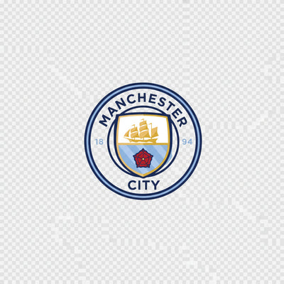 Manchester City logo with ship and rose emblem on a white background